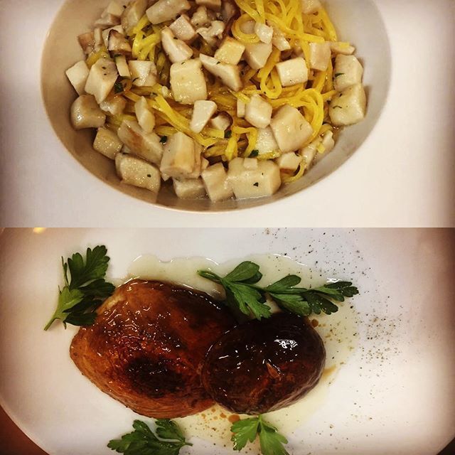 Tajarin ai funghi porcini;
Funghi alla genovese