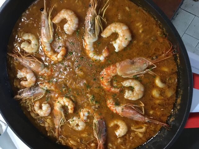 Arroz caldoso de gambón