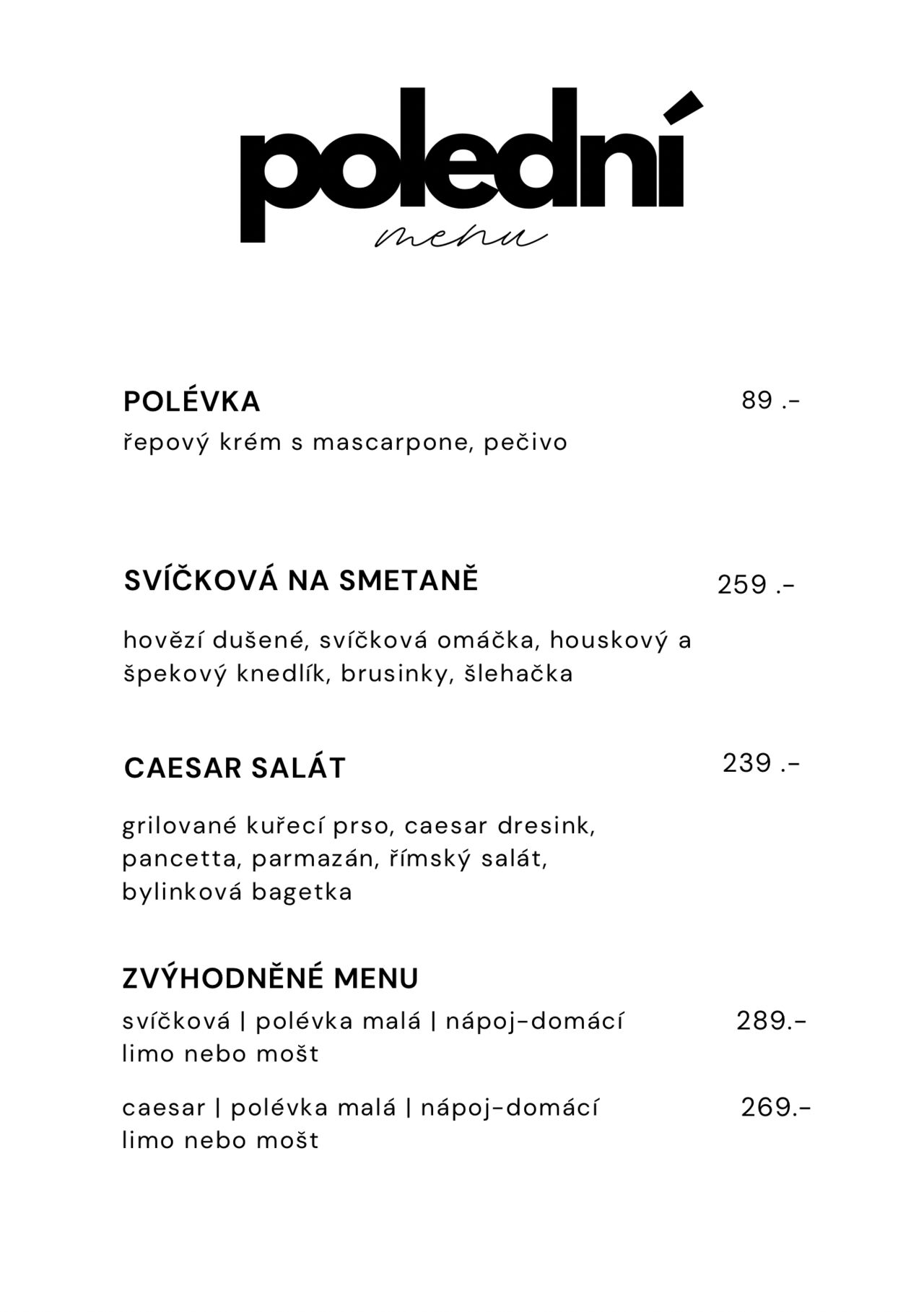Týdenní menu