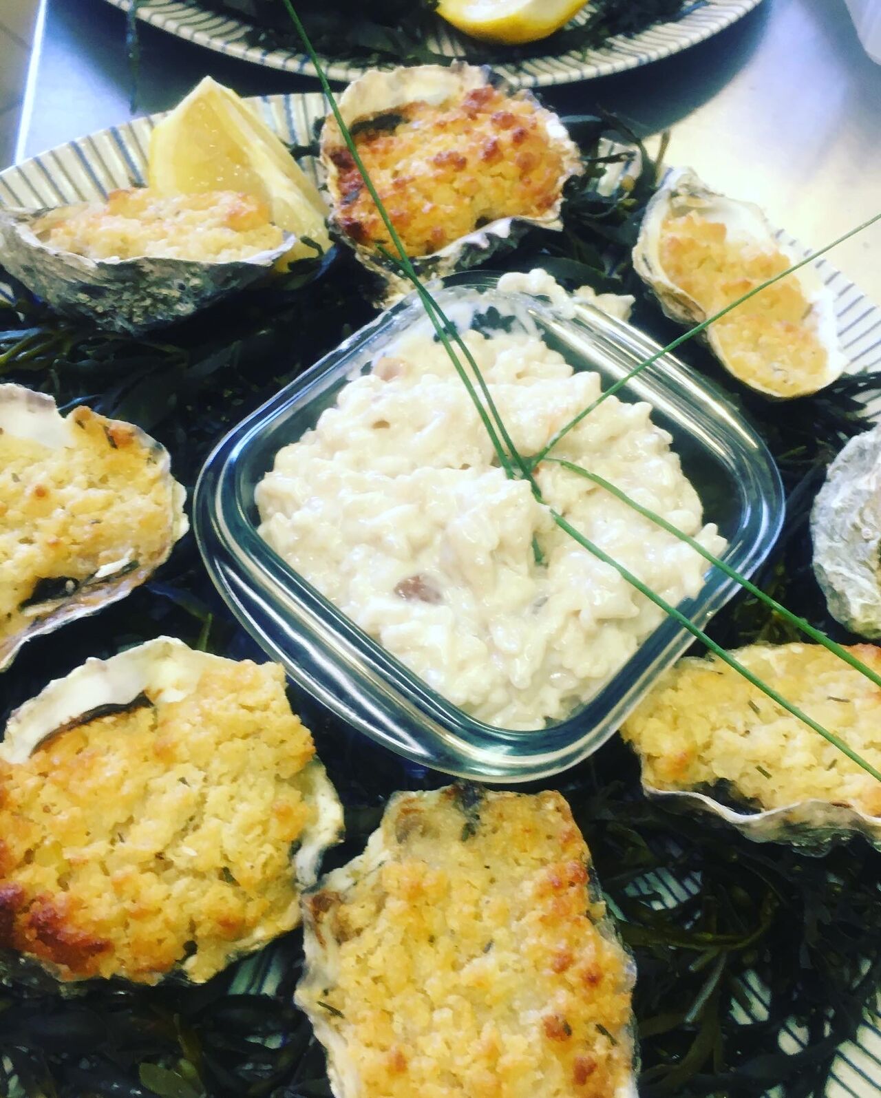 Huîtres gratinées au champagne