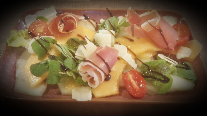 Carpaccio de melon aux trois couleurs
