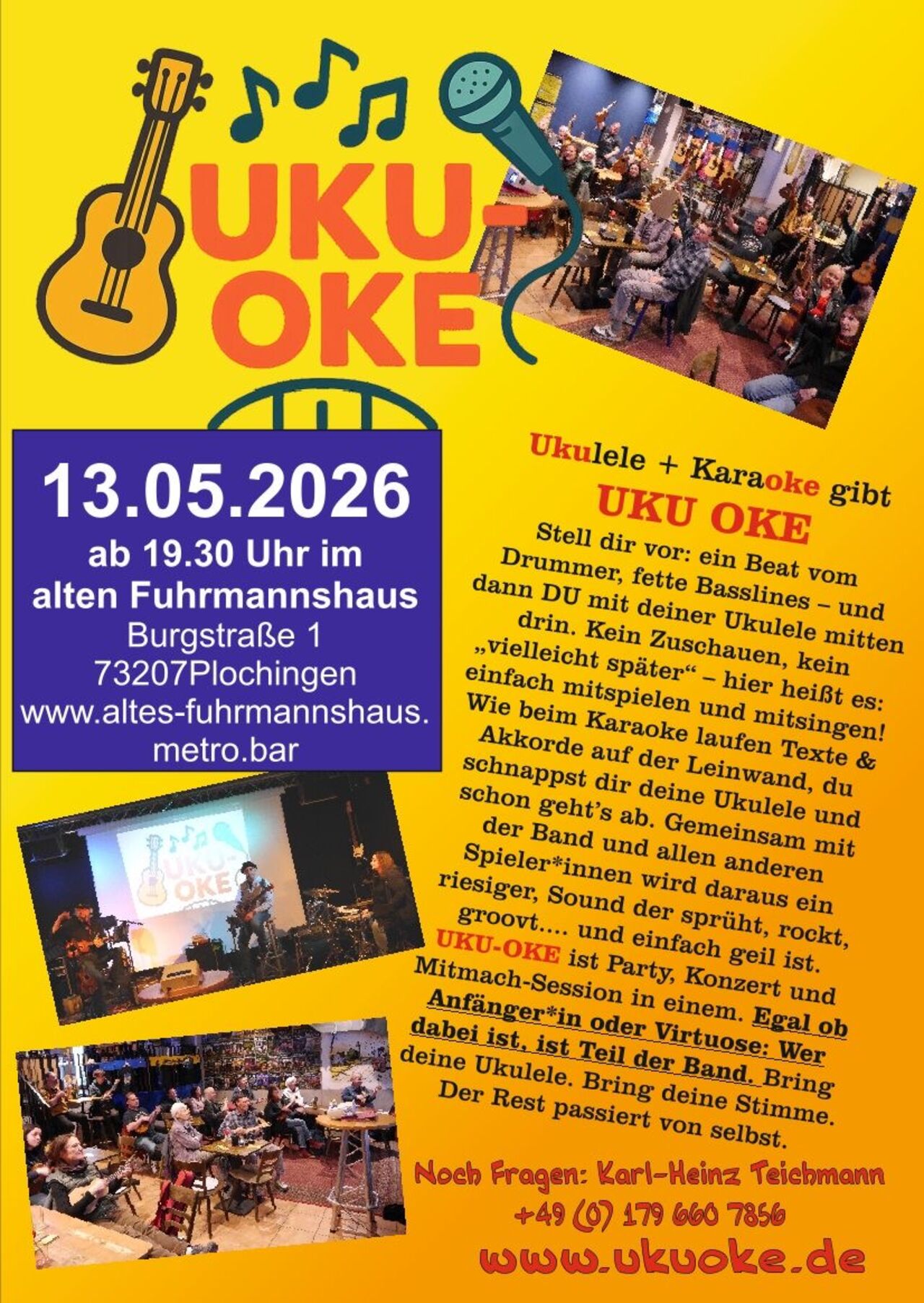 13.05.2026, Mittwoch: Uku-Oke (Ukulele + Karaoke)