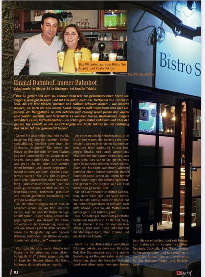 Zeitungsartikel im Dijou Ditzingen
