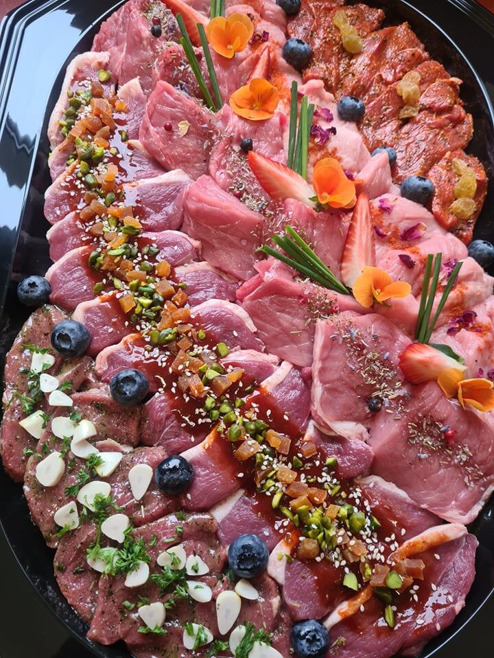 Plateau pierrade de viandes spéciales (canard, veau, agneau, bœuf irlandais)