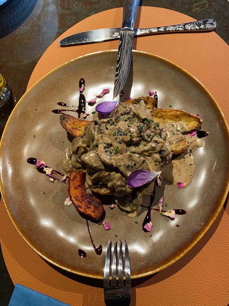 Bavette sauce forestière