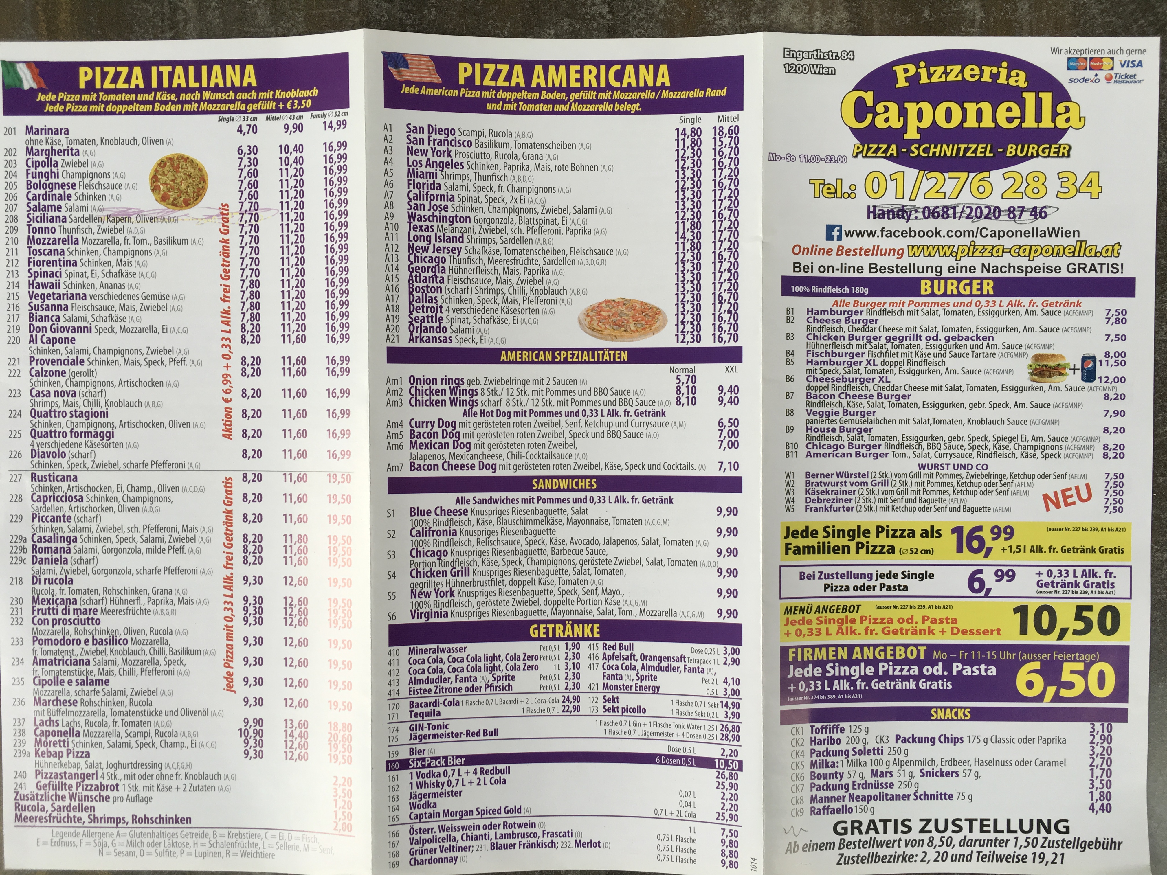 Pizzeria Caponella - Restaurant Wien | Italian cuisine ...
