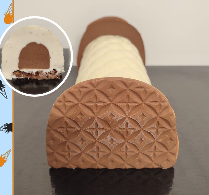 Bûche Royale - Glace Vanille Pure Gousse, Glace Chocolat 65%, Biscuit Feuillantine Chocolat-Praliné
