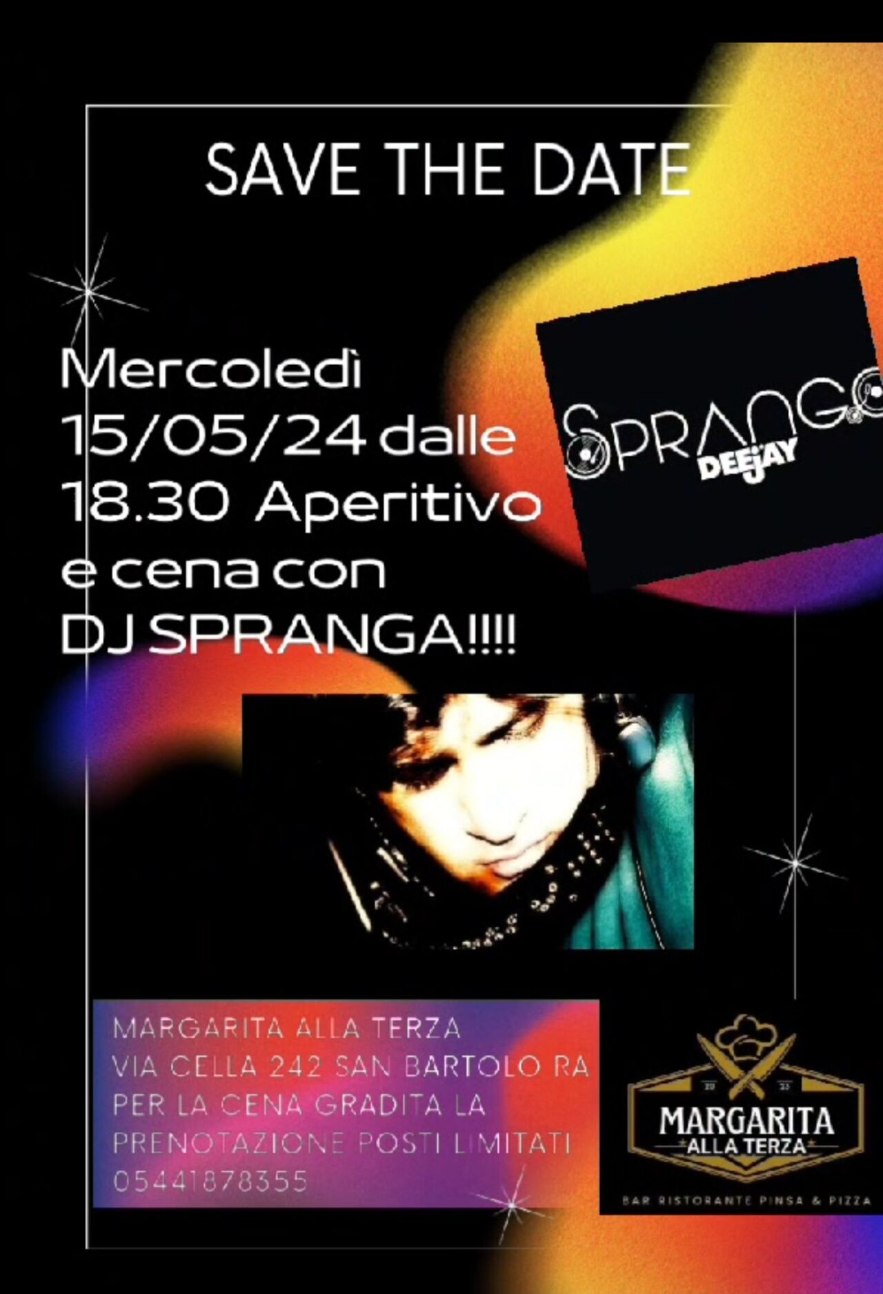 Cena con dj spranga 15 /05/24