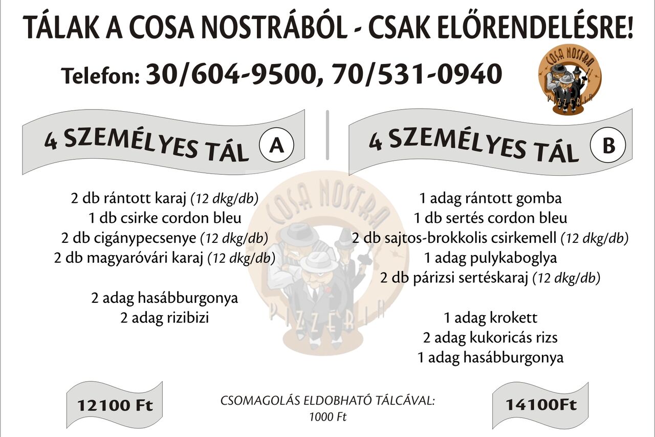 Rendelj tálaink közül