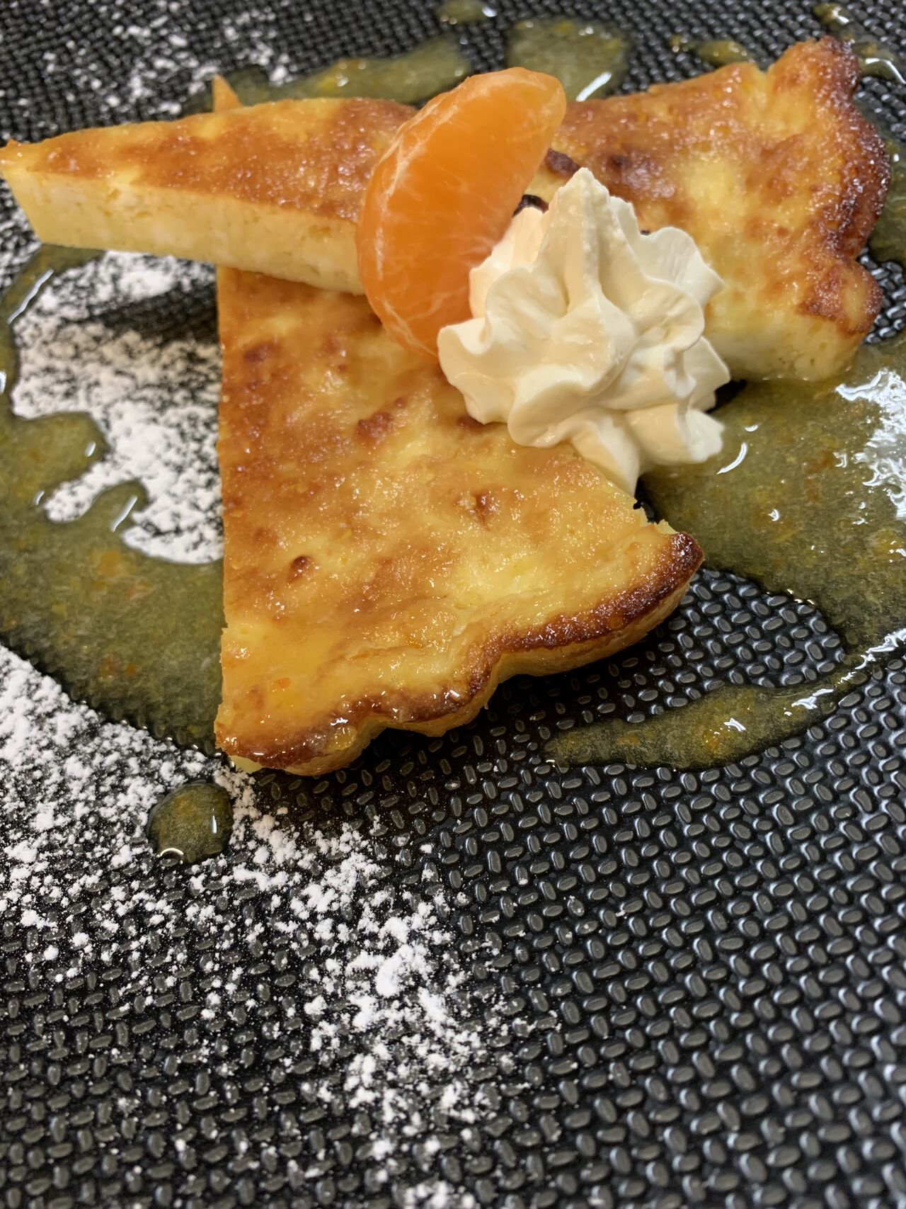 Le Fiadone, Coulis de Clémentines Corse et sa Mousse au Miel
