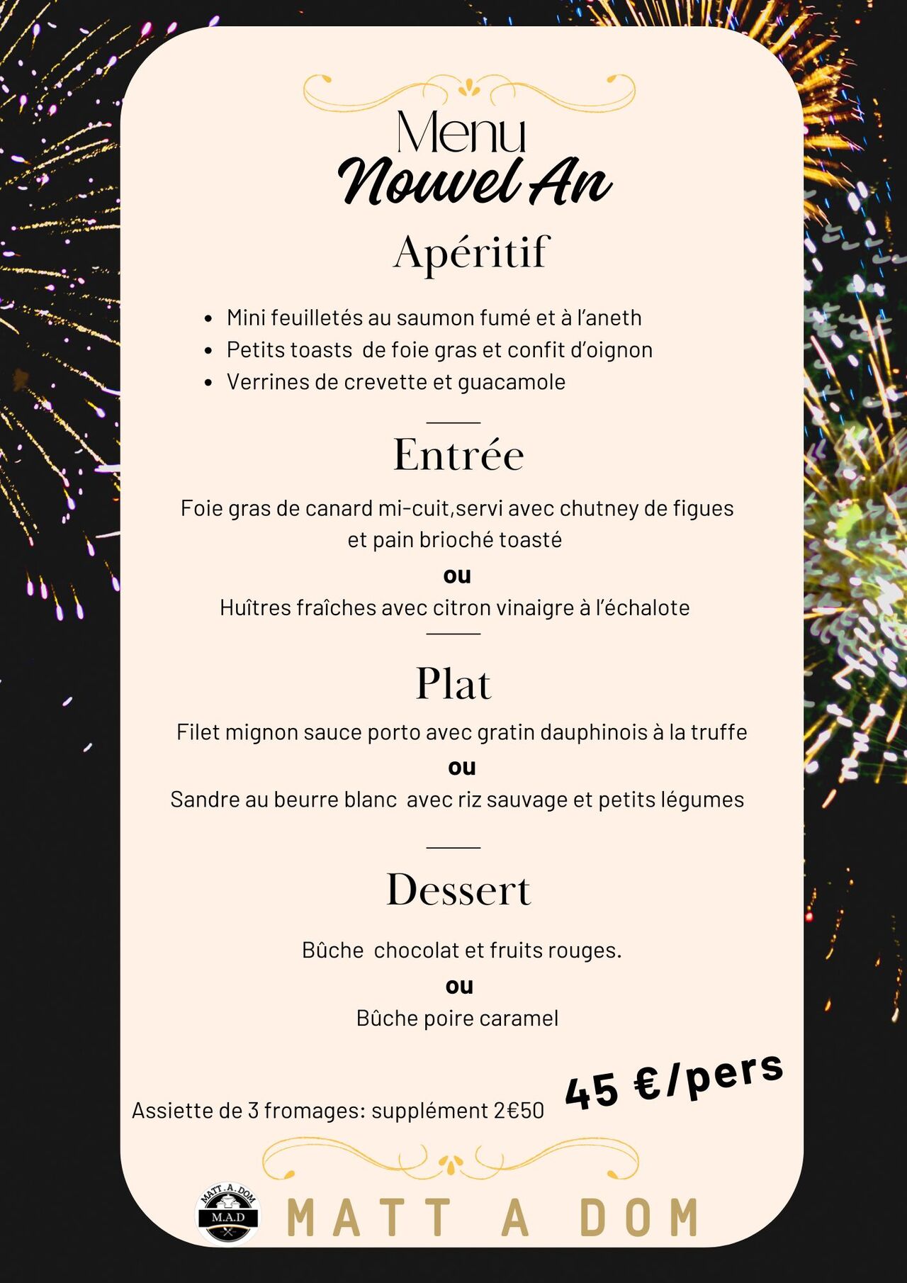Menu Nouvel An