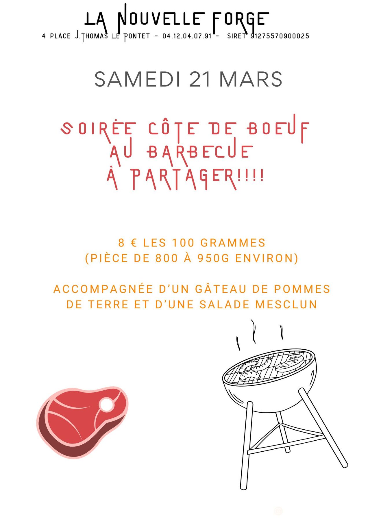 Soirée Côte de boeuf au barbecue