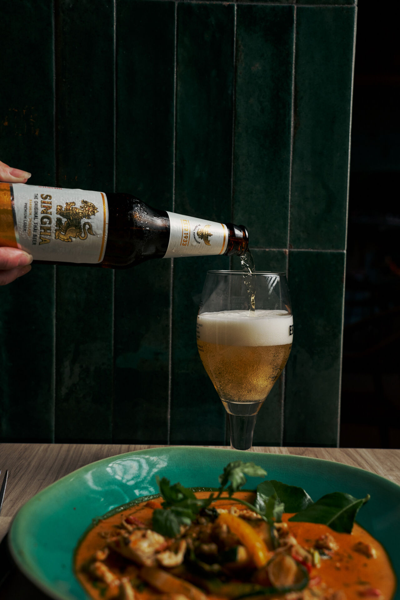 Red Thai curry & Singha