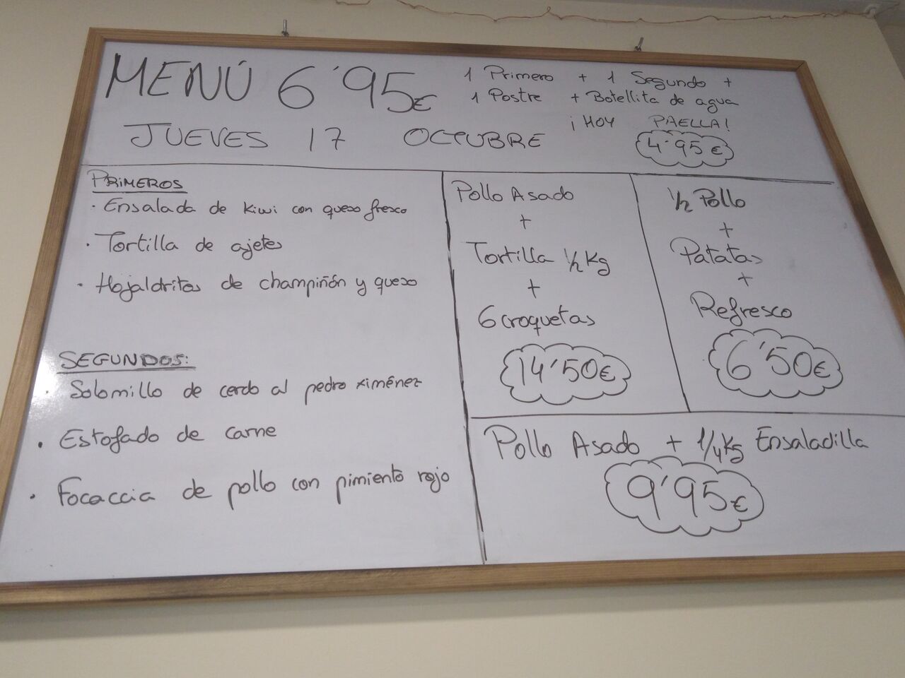 17 de Octubre, menú ❤️