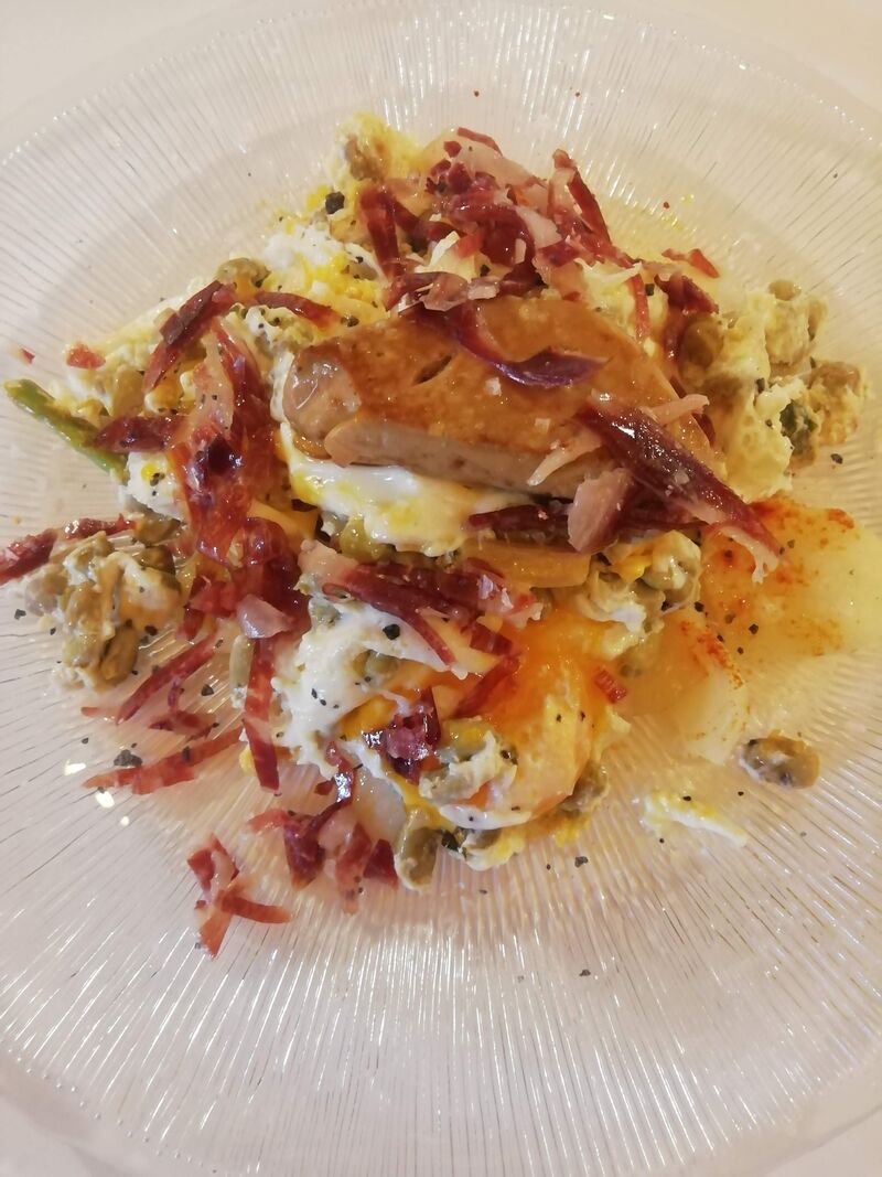 Revuelto de Verduritas con Foie