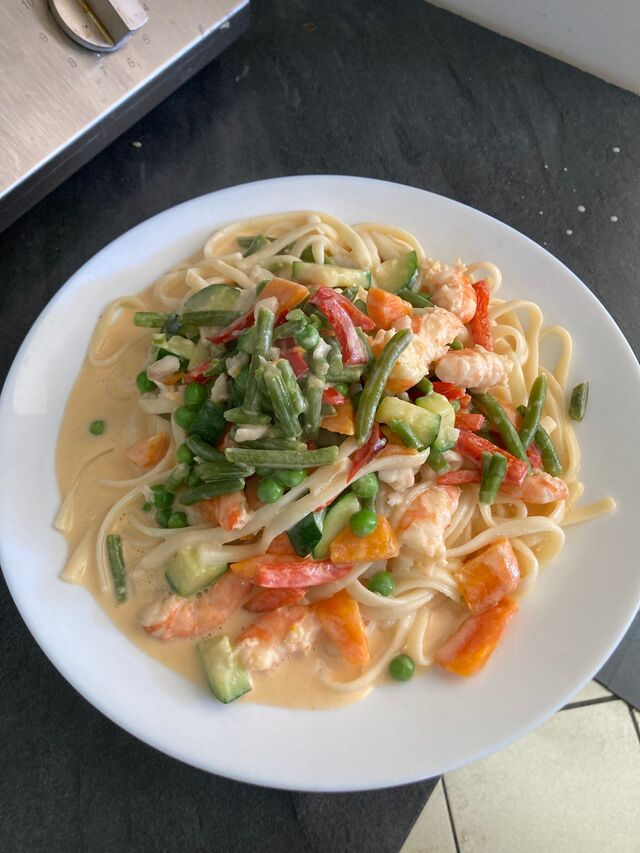 Tagliatelles aux crevettes