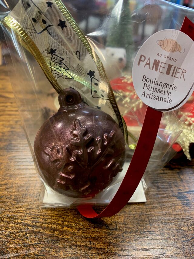 boule de noël en chocolat 