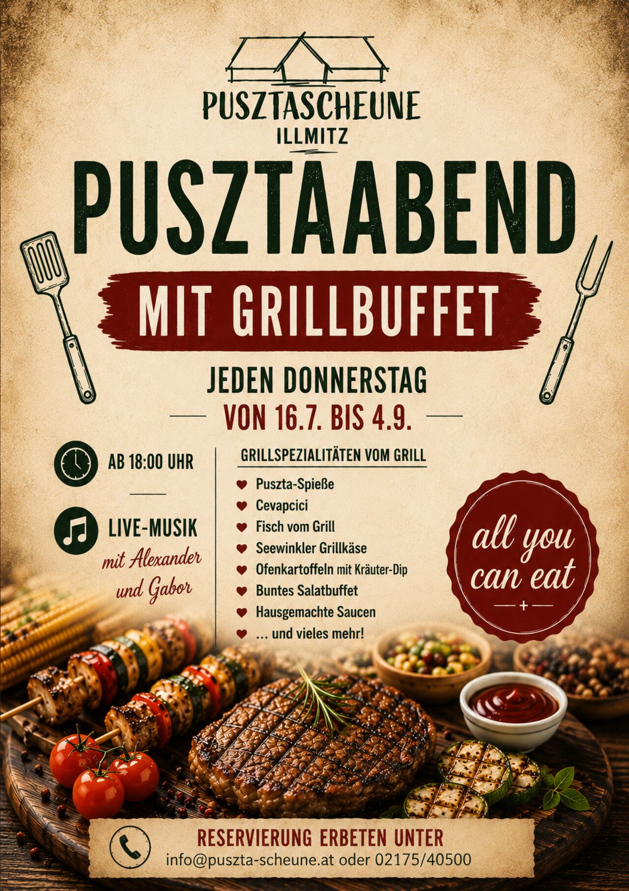 Puszta-Abend mit Grillbuffet