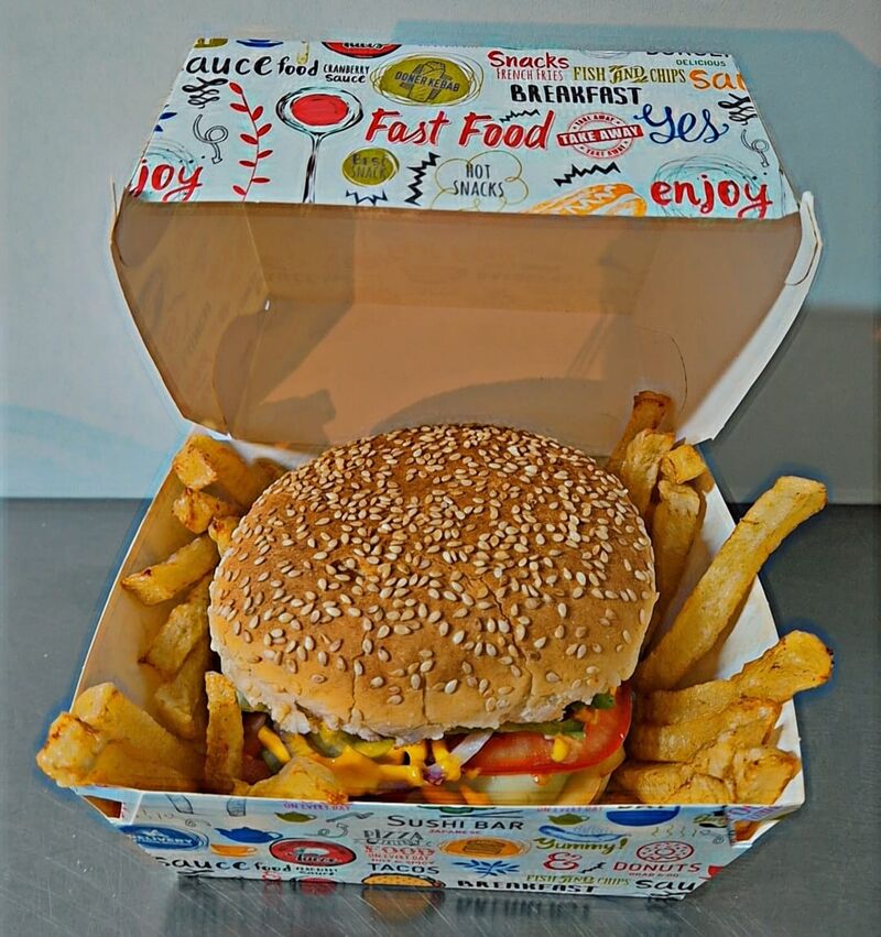 BURGER carne vită+porc+pui