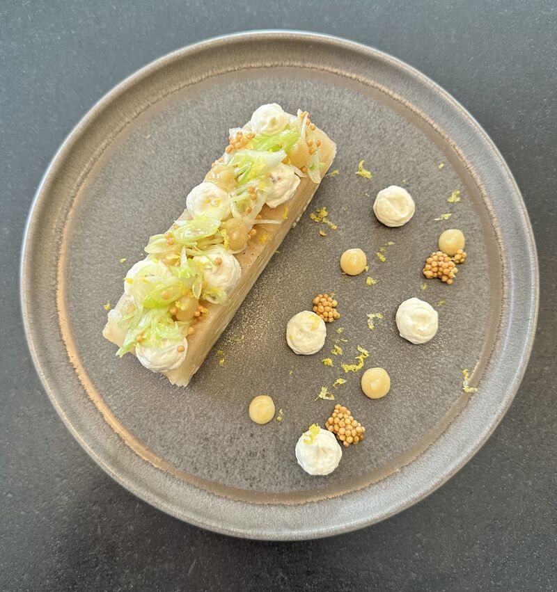 Millefeuille de céleri moutarde cebette