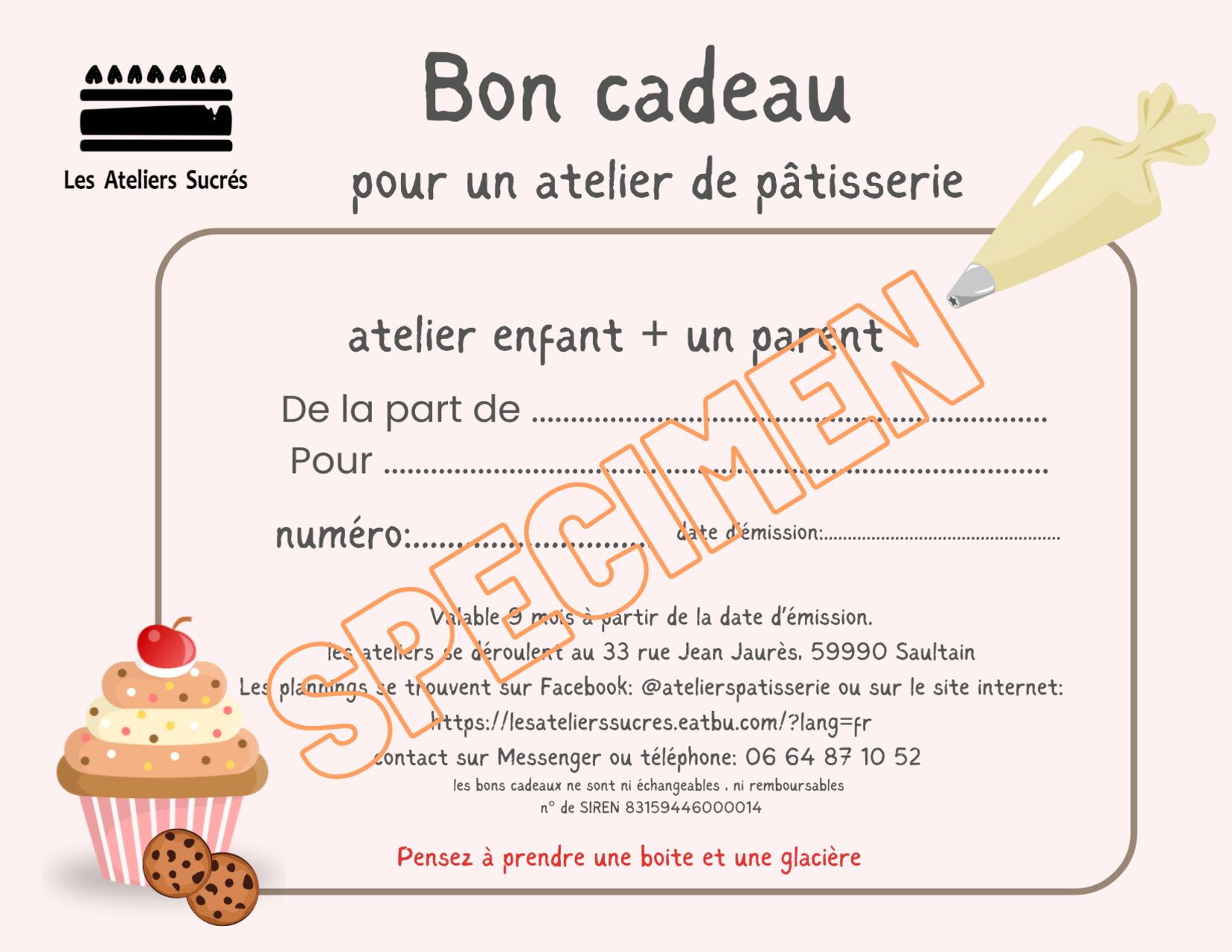 Bons cadeaux parent/enfant