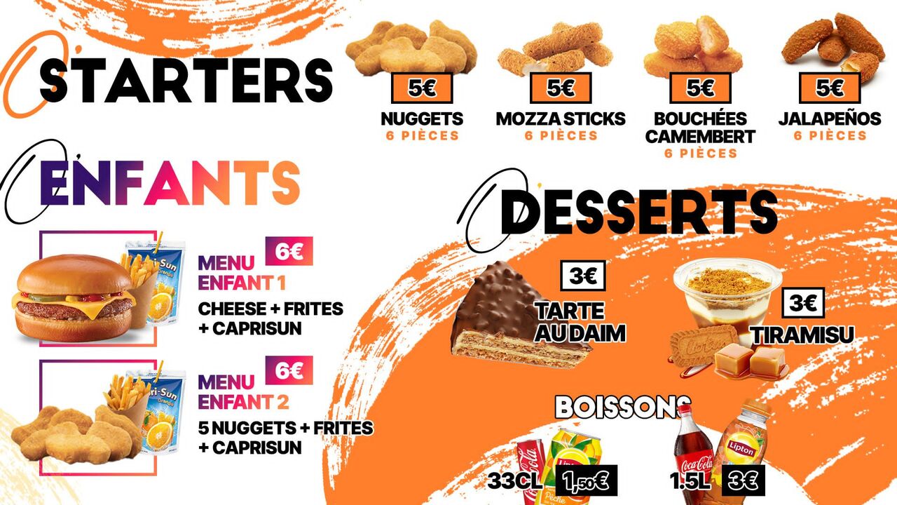 Starter/Menu enfant/Desserts