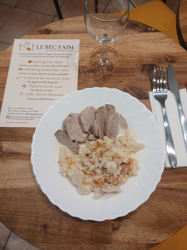 Rôti de veau et gratin de choux fleurs au Comté