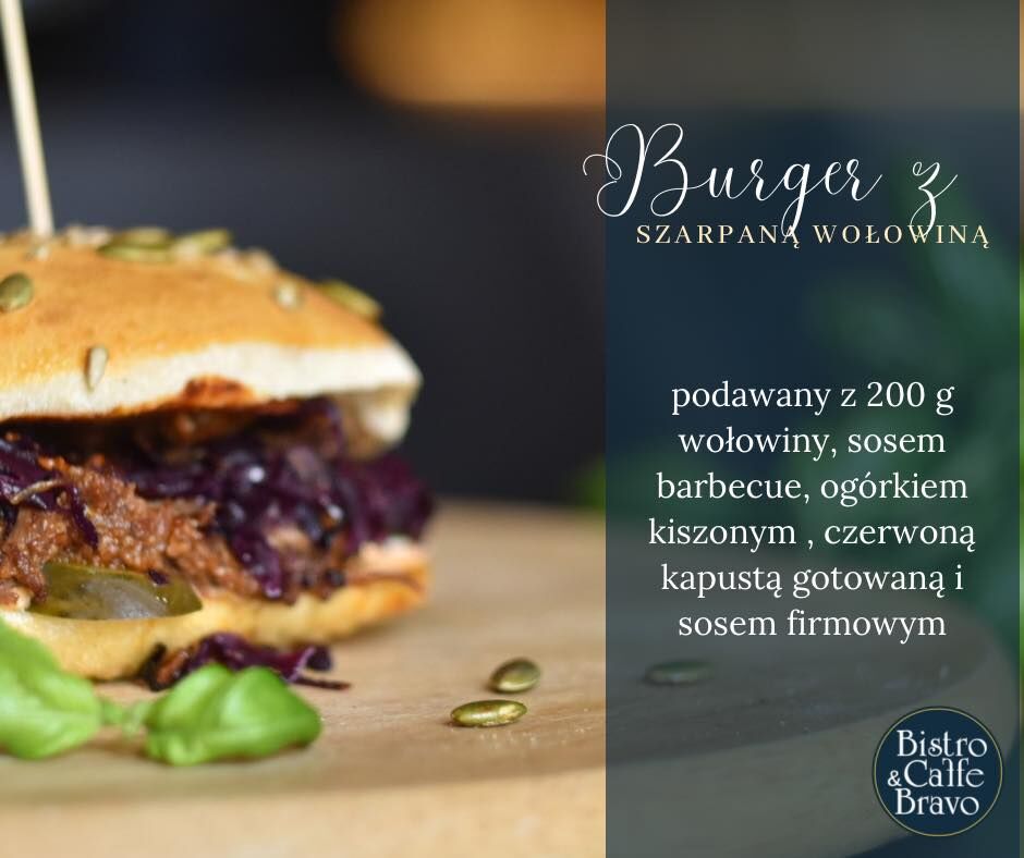 burger z szarpaną wołowiną