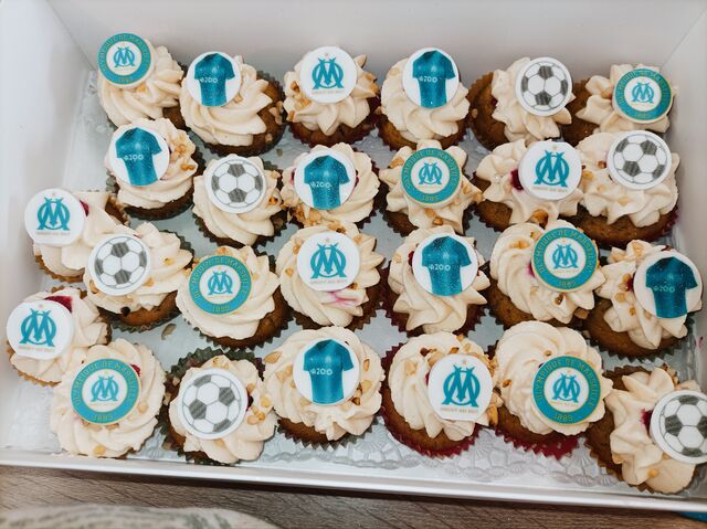 Mini cupcakes thème OM/Foot