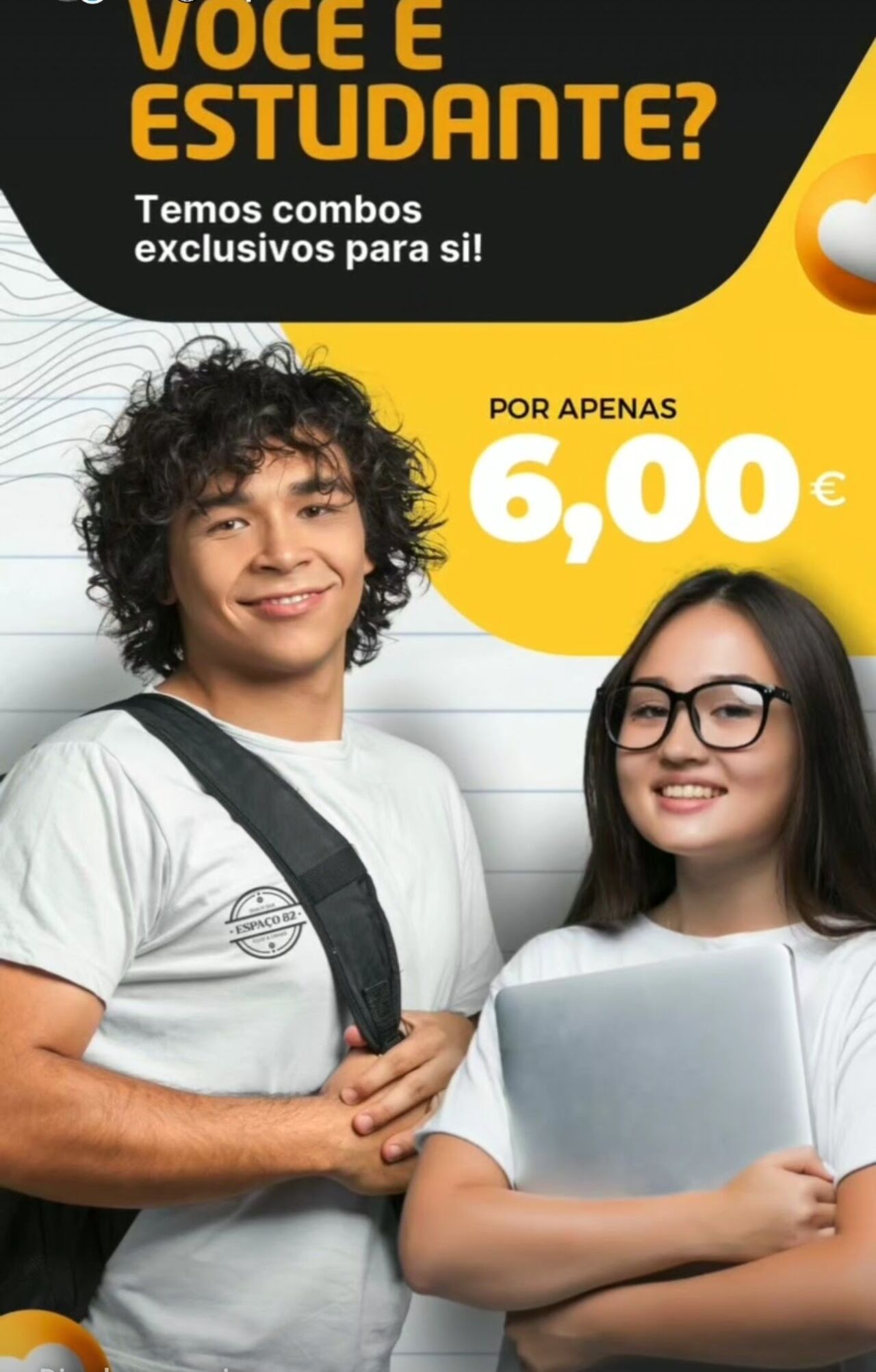 Menu para estudantes!