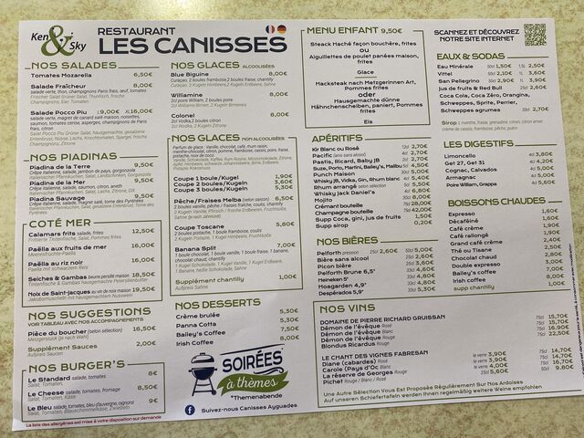 Notre carte 2021 produit frais d’où cette petite carte mais suggestion sur ardoise 