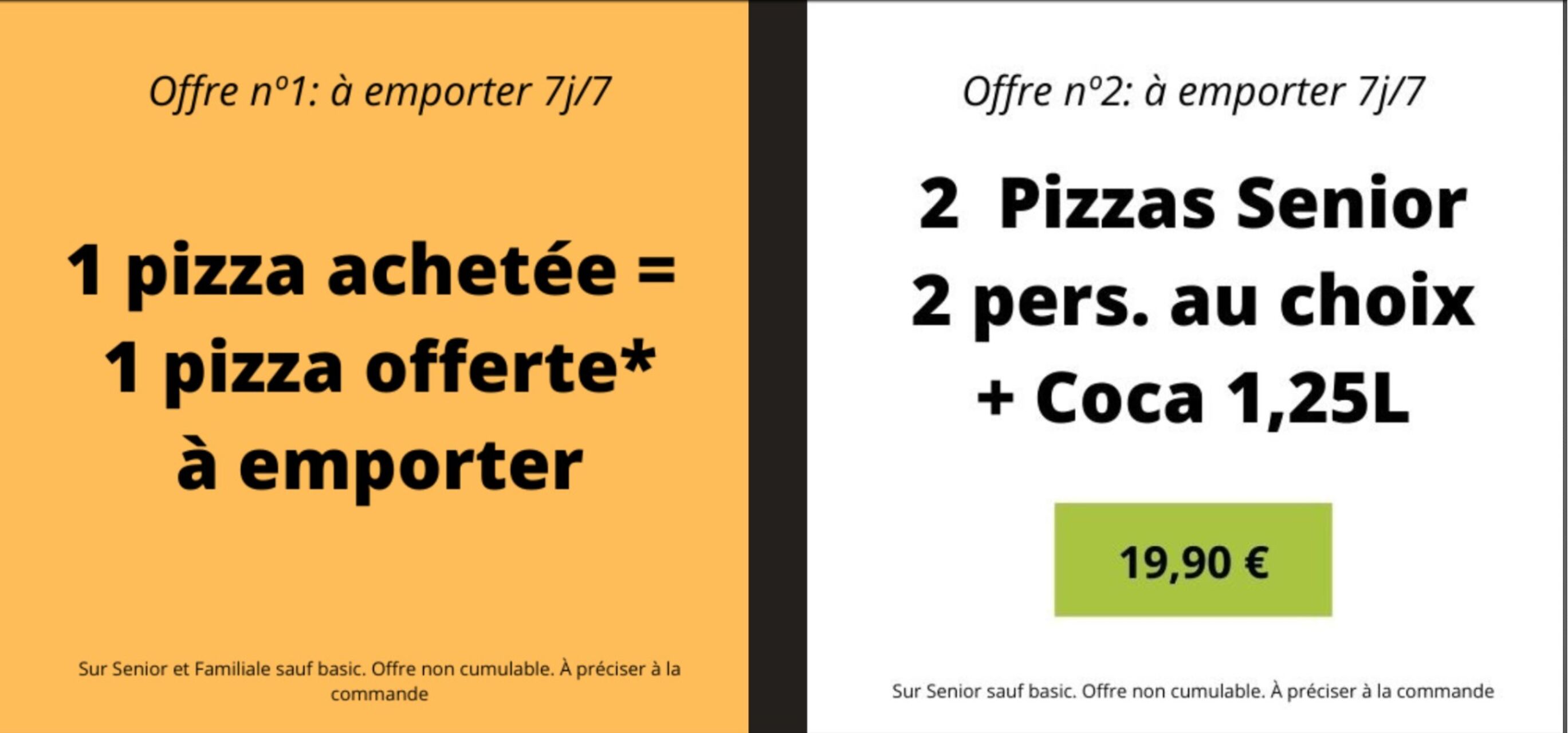 Offre pizza à emporter