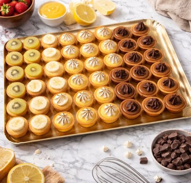 • MINI TARTELETTES • Kiwi, citron meringué, banane, chocolat, fraise… c’est vous qui choisissez!