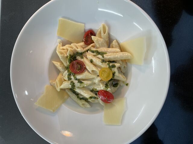 Pennes aux 4 fromages. 