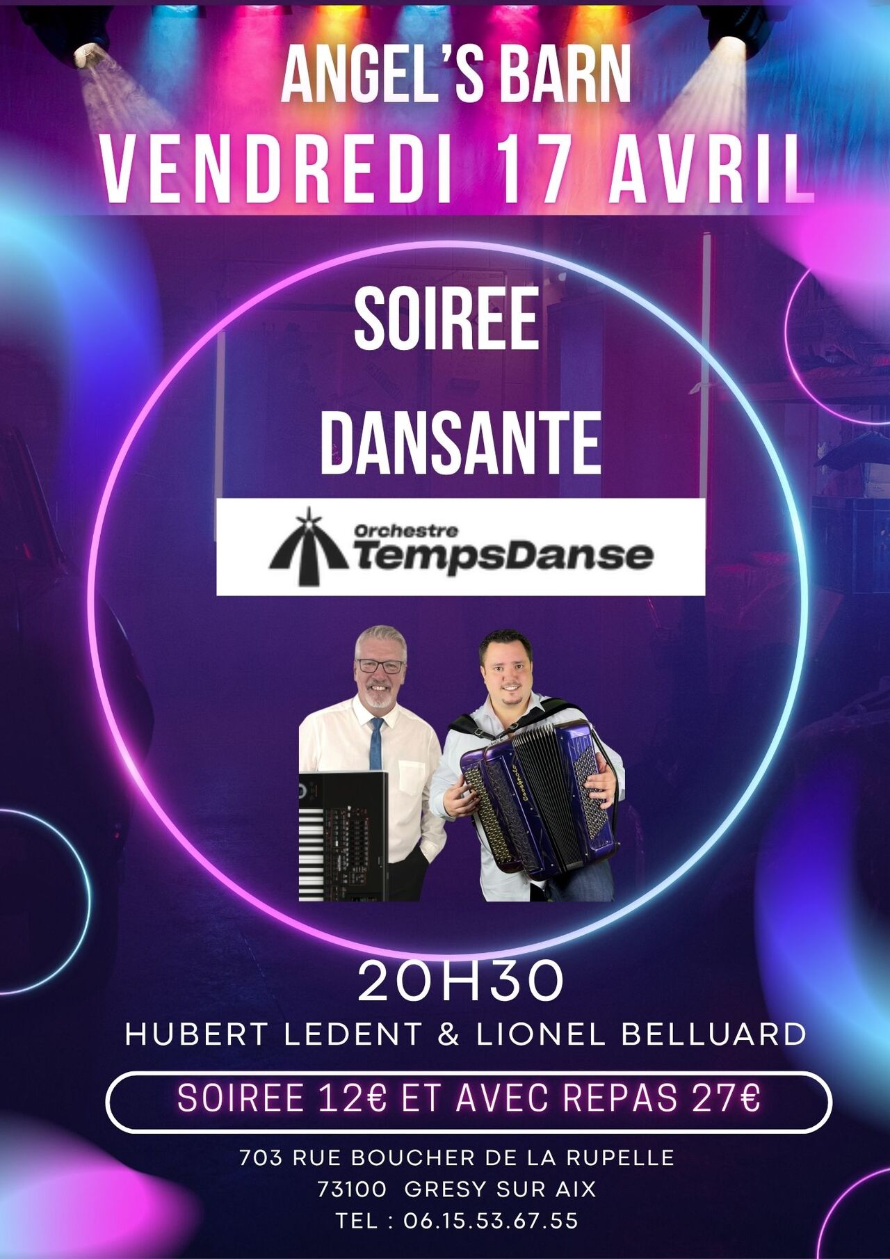 VENDREDI 17 AVRIL : SOIREE DANSANTE animée par TEMPS DANSE