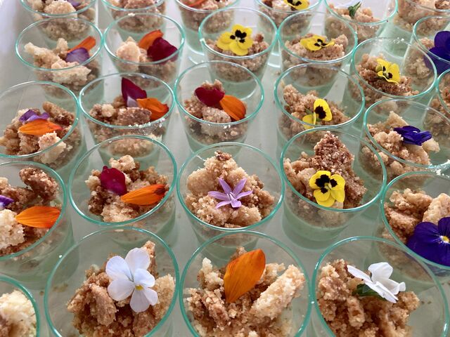 Verrines crumble parmesan-chèvre