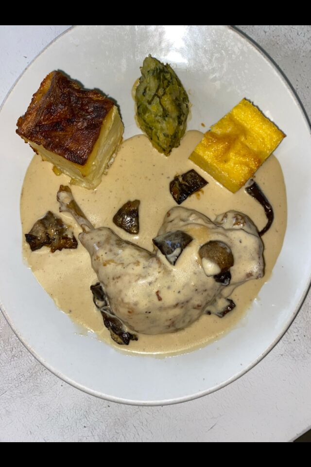 Poulet à la crème aux cèpes