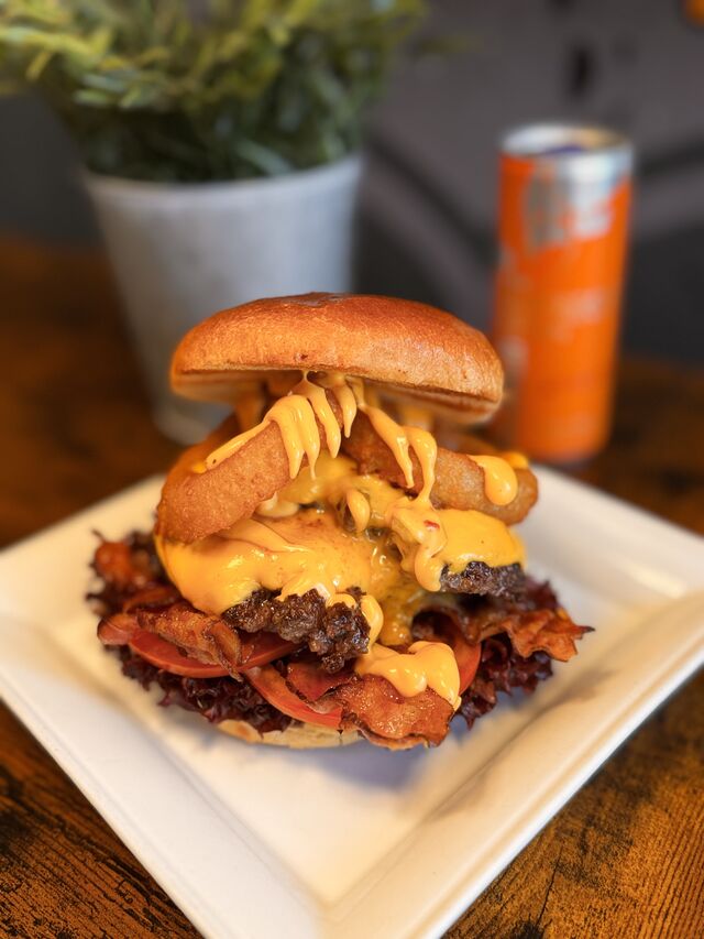 Bacon Cheese Double Smash Burger
