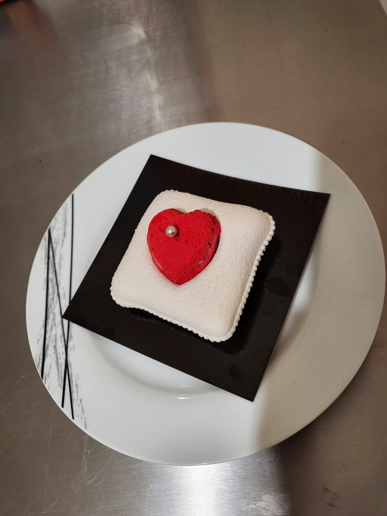 Gâteau Coussin et cœur saint valentin