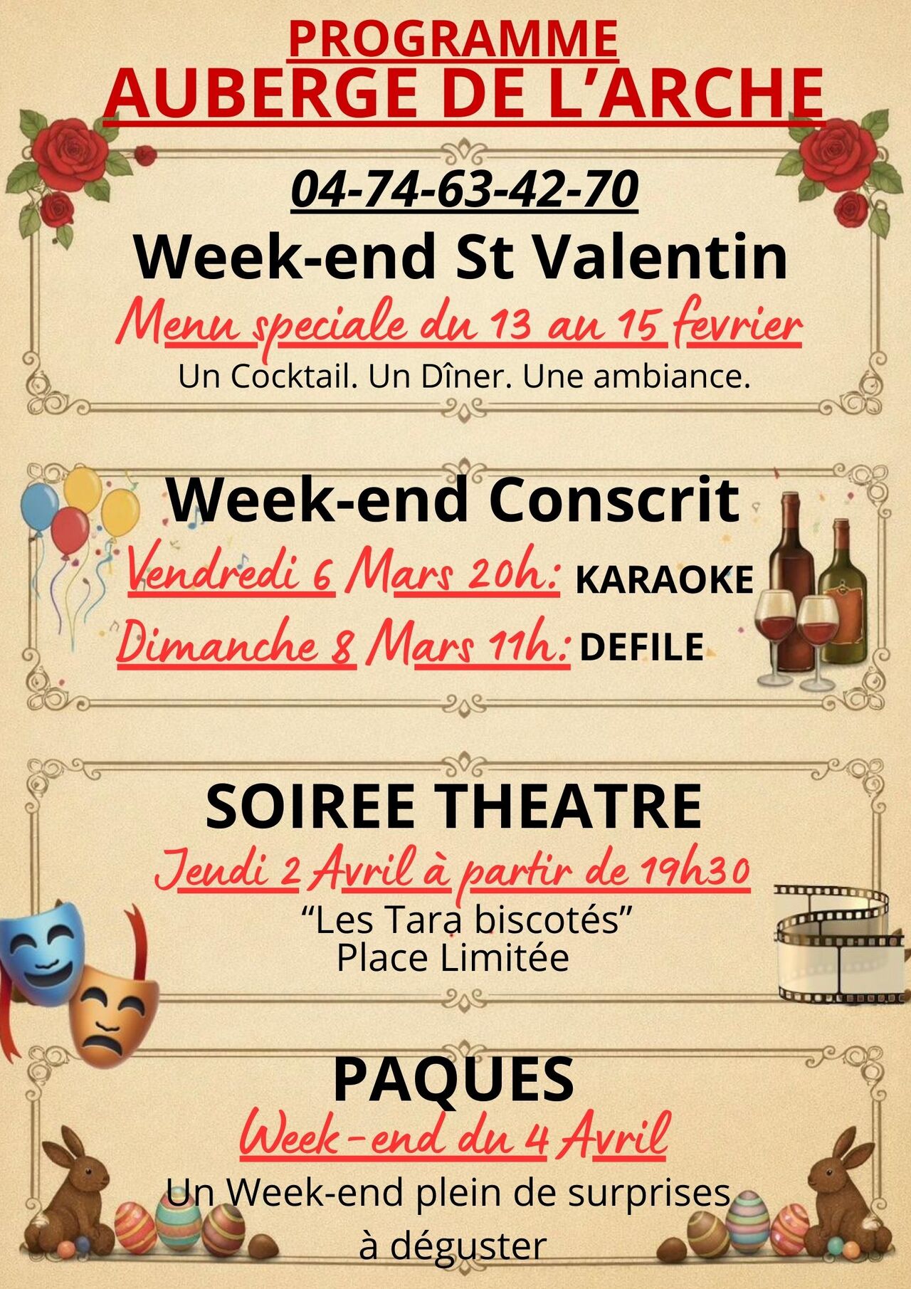 Programme de Février à Avril