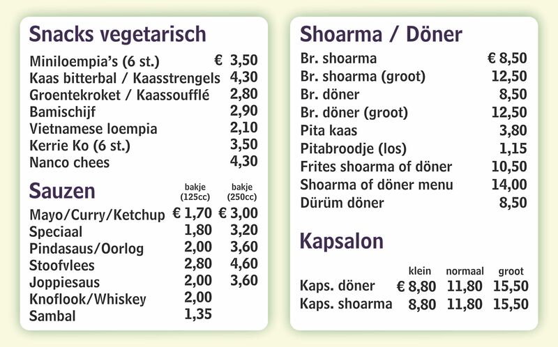 Menu afbeeldingen