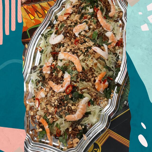 Salade de papayes aux crevettes