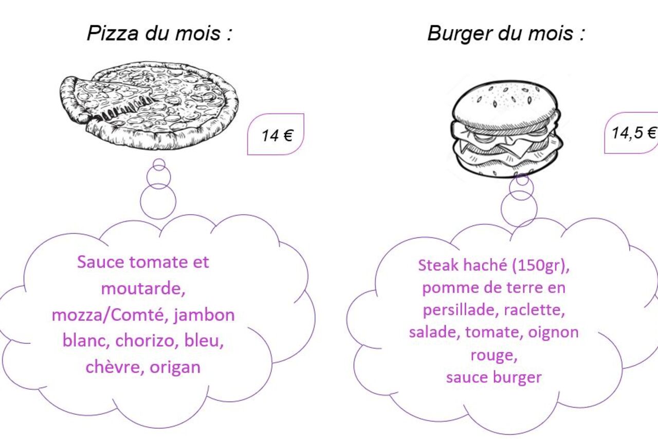 Pizza et burger du Mois de Février