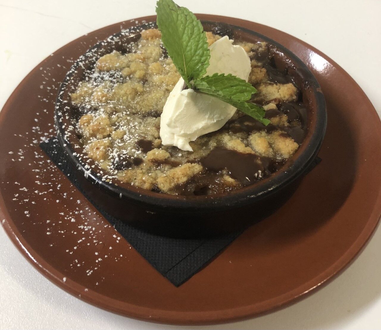 Crumble de poire/banane/chocolat