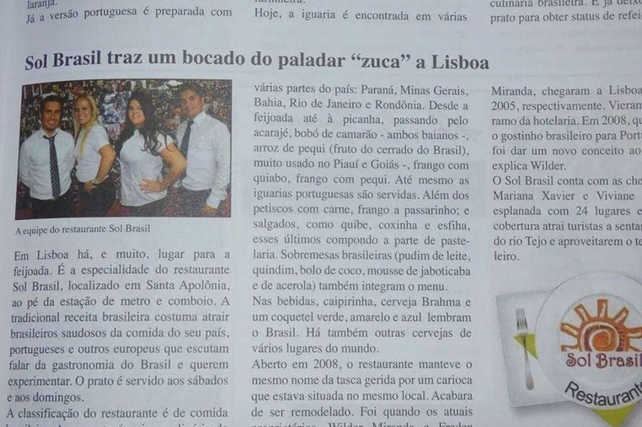 Sol Brasil traz um bocadinho do paladar "zuca a Lisboa"