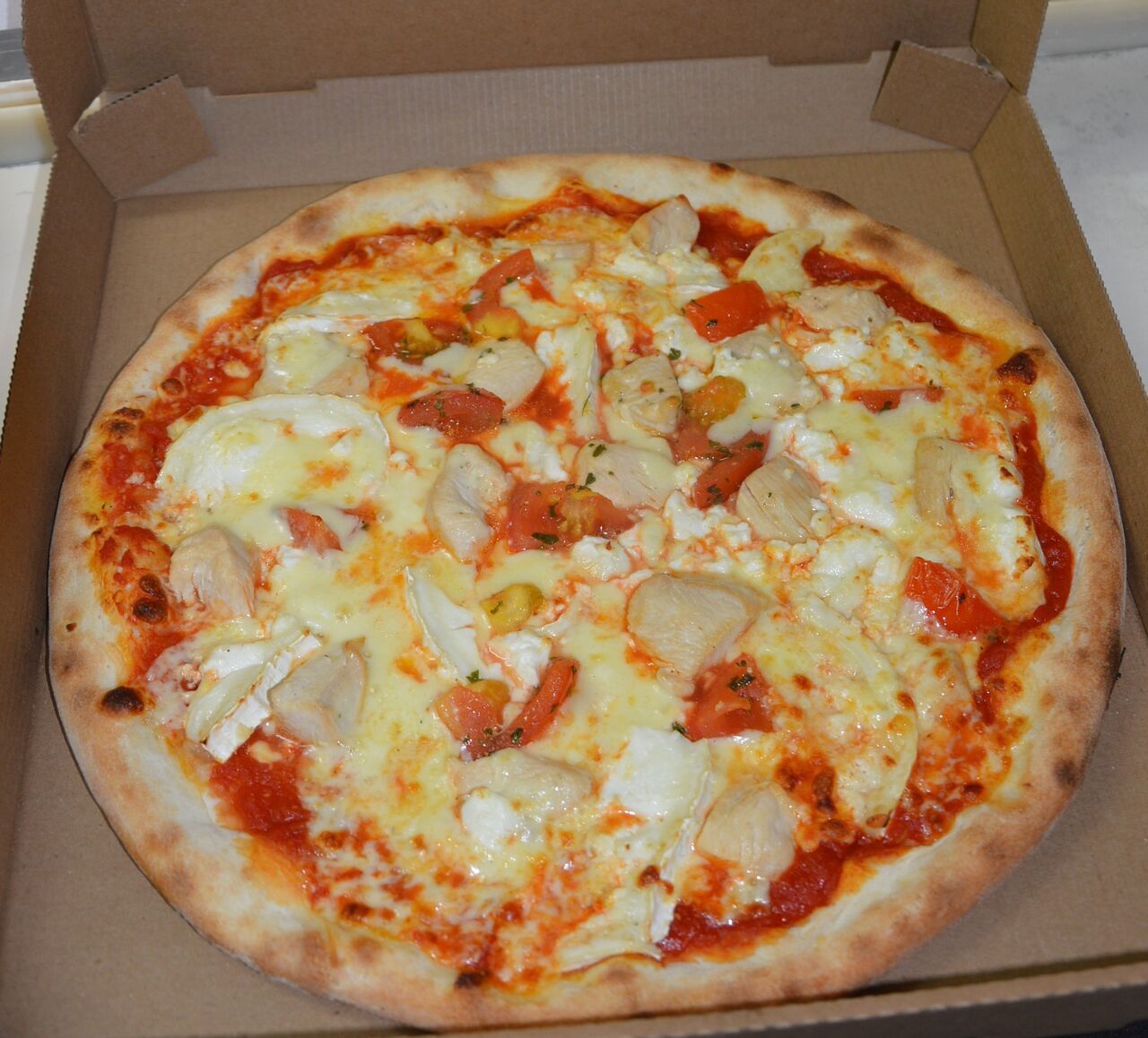 Pizza chèvre poulet