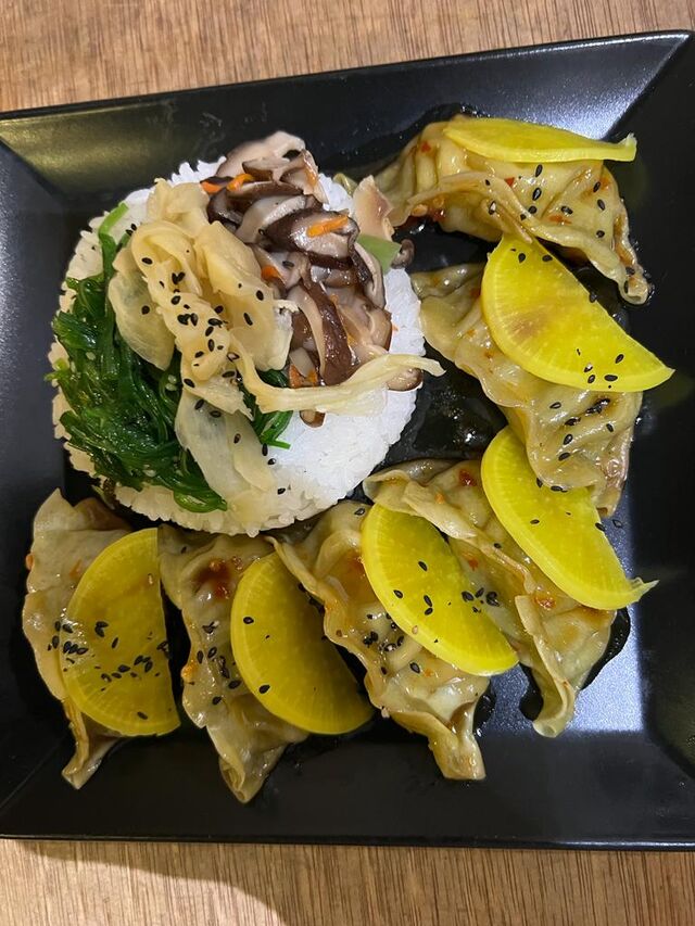 Gyozas végétariens, façon bento