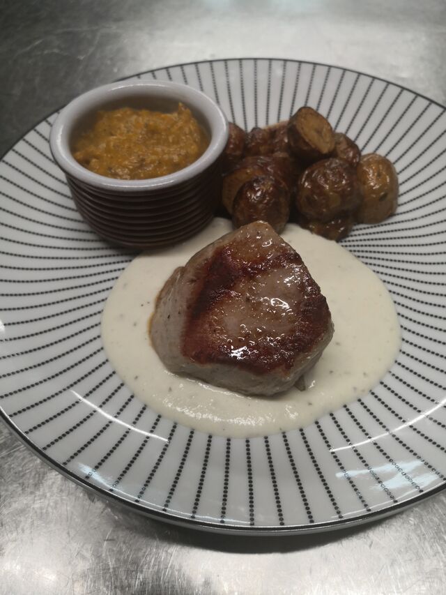 noix de veau, crème de parmesan truffée