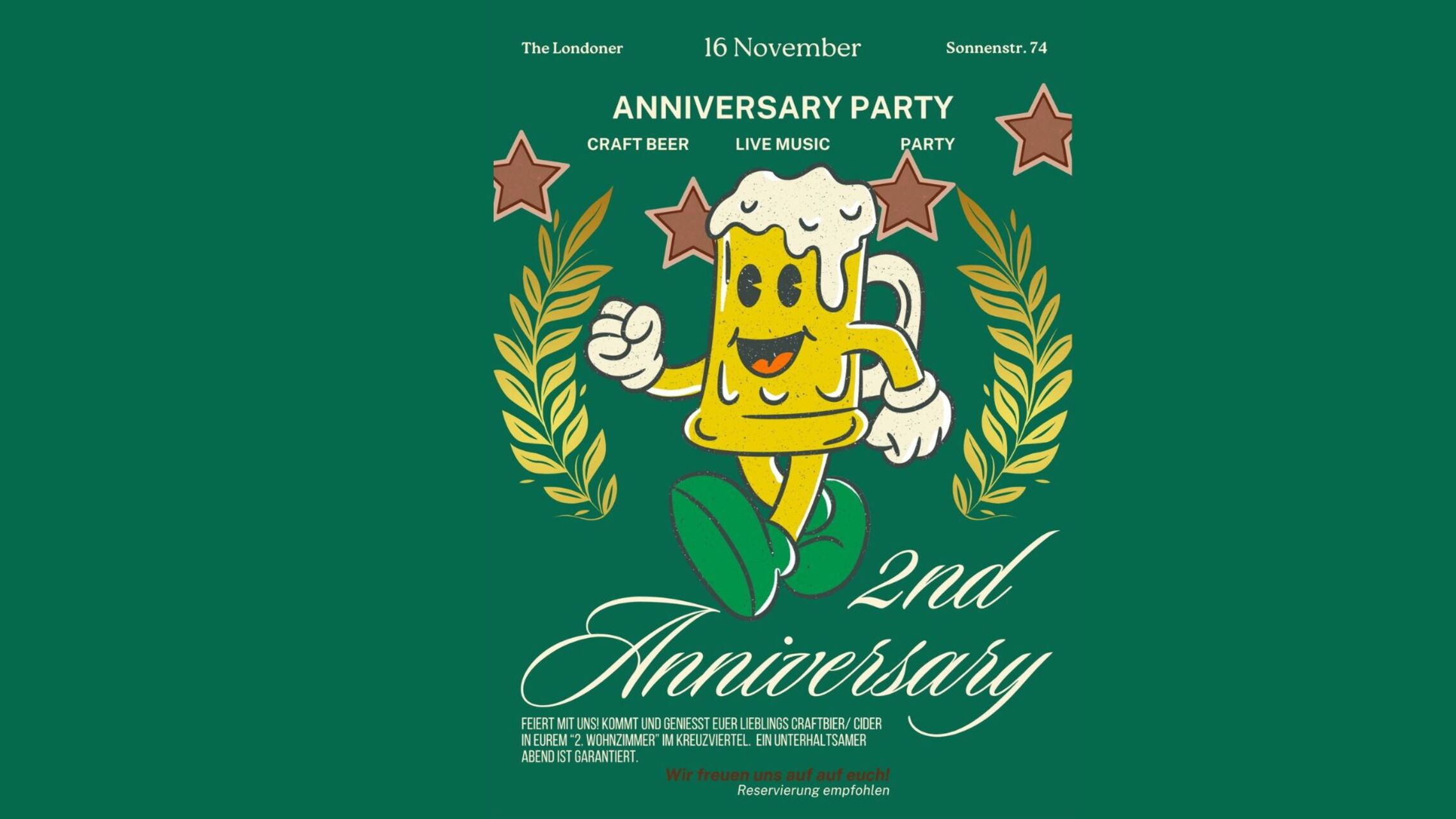 16 NOV - It's party time! The Londoner wird 2!! 🎈