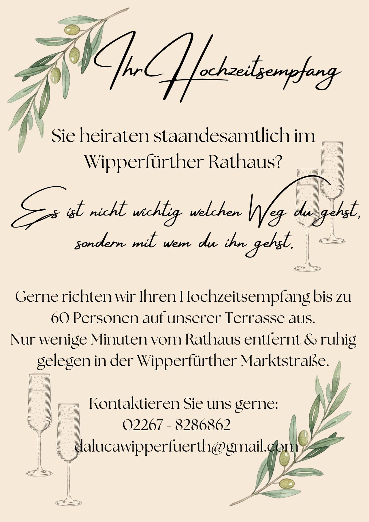 Hochzeitsempfang Da Luca Wipperfürth